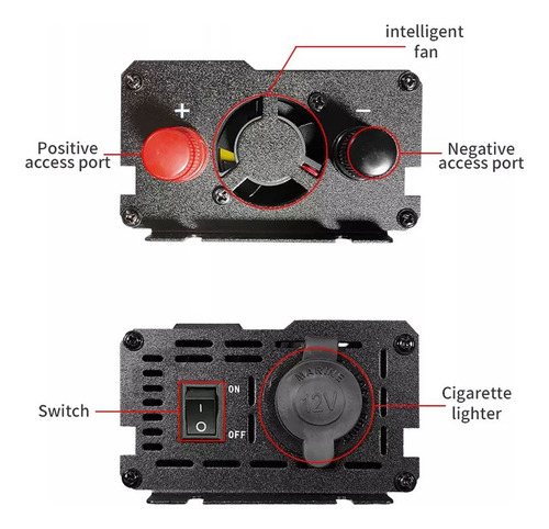 Inversor De Corriente 12v A 220v 1000w 4 Usb 3 Sockets Panta