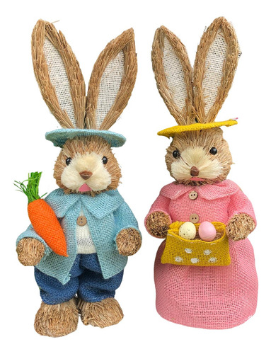 2 Figuras De Conejo De Pascua Con Forma De Conejo, Piezas