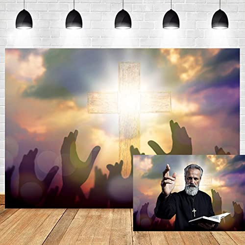 Fondo Fotográfico Cruz Jesús Luz Santa 5x4ft