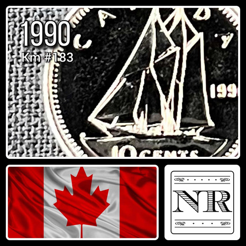 Canadá - 10 Cents - Año 1990 - Km #183 - Barco A Velas