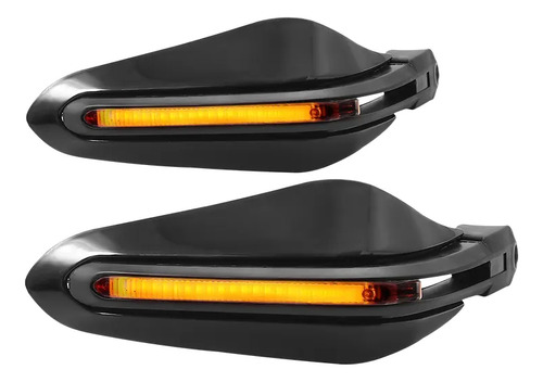 Cubre Puños Moto Protector Manos Con Led Universales Negro Luz Amarilla Izquierdo/derecho
