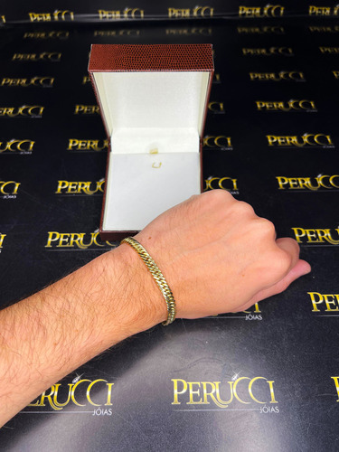 Pulseira Elos Duplos 20 Gramas Ouro 18k Maciço
