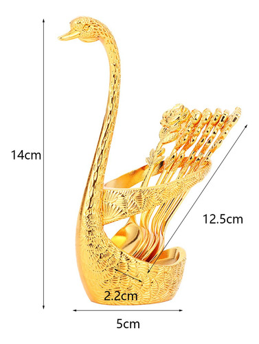 Soporte De Base De Cisne Decorativo Con 6 Cucharas De Café