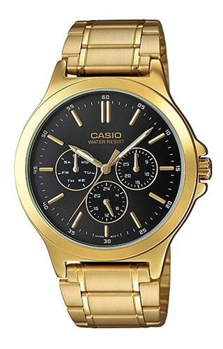 Reloj Casio Mtp V300g-1audf  Metalico Dorado - Original