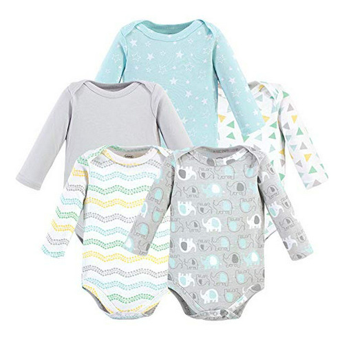 Conjunto De Bodys De Algodón De Manga Larga Para Bebé Unisex
