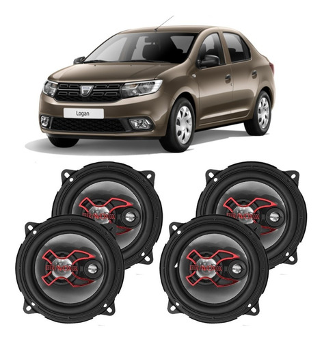 Alto Falante Bravox Renault Logan 2014 A 2021 200w Rms Kit