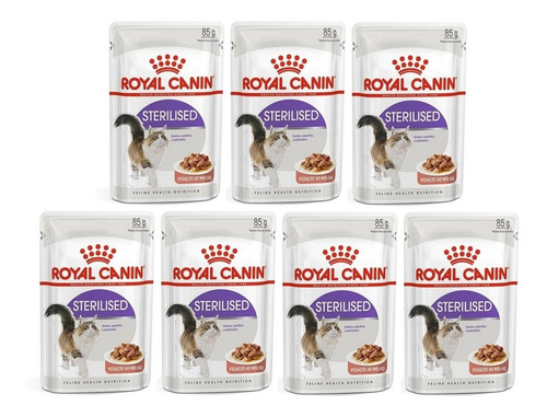 Kit 7 Unidades Sachê Sterilised Gato Adulto 85g Royal Canin