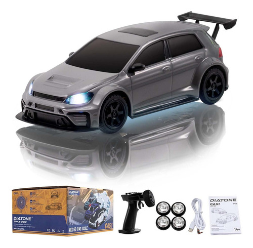 Coche Rc Mini Drift Fairrc 1/43 4wd Gris Con Neumáticos