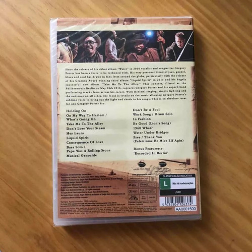 Gregory Porter Live Em Berlim - Dvd Eagle Vision Raro