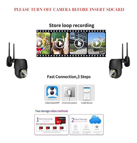 Cámara De Seguridad Wifi Exterior 1080p Con Led Iluminación