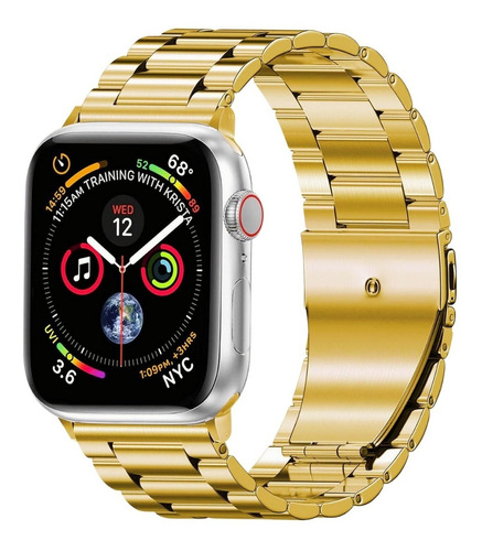 Pulseira Aço Inoxidável Para Apple Watch Ultra 49m 45m 44mm Cor Dourada