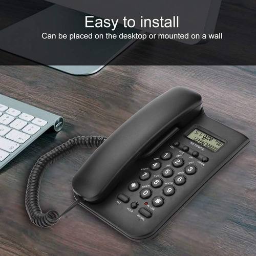 Teléfono Con Cable, Teléfono Fijo De Escritorio Con Identifi