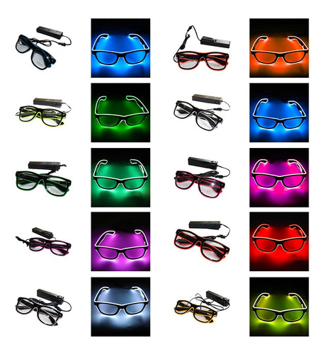 Imagen 6 de 6 de Yj001 Gafas Led Con Control De Voz 10 Colores Opcionales