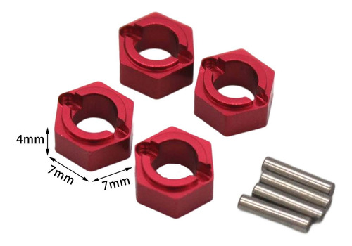 Adaptador Hexagonal De Rueda De 4 Uds., Espaciadores De Rojo
