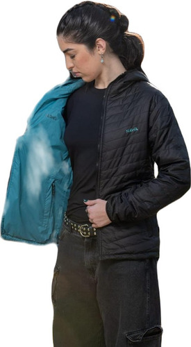 Campera Nawa Zurich Reversible Invierno Capucha Dama Asfl70