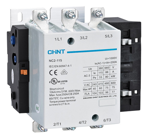 Contactor Chint 115 Amper Bobina 110 Vca Mod. Nc2-115