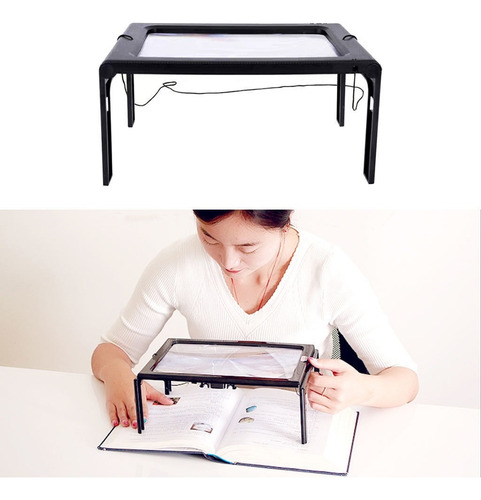 .. Lupa Plegable De 2,5 Luces Led Con Soporte, Tamaño Grande
