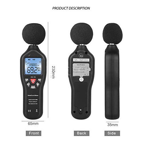 Lcd Sound Noise Meter Usb Data Logger Level Auto Ranging 30