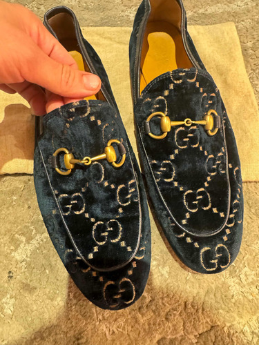 Gucci Zapatos Azules Terciopelo