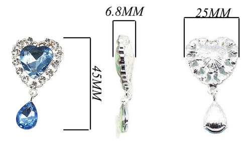 10x Botones De Diamantes De Imitación De Corazón Dijes De