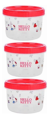 V Set 3 Contenedor Alimentos Hello Kitty Y Sus Amigos 500 Ml