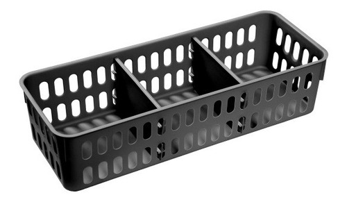 Imagem 1 de 1 de Cesto Slim Grande Preto C/ Divisória - Elloplas 290