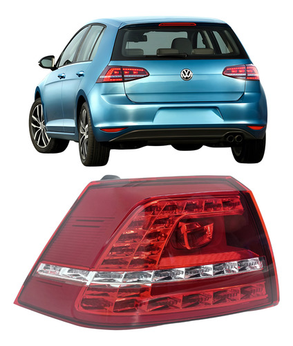 Lanterna Traseira Esquerda Vw Golf Tsi Mk7 2014/2017 Com Led