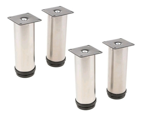 Imagen 1 de 8 de Set 2 Pata Tubular Mueble Hogar Oficina Cocina 38mm X 200mm