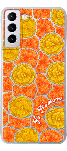 Funda Para Galaxy Para Mujer Flores Cempasúchil Con Nombre
