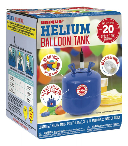 Kit Tanque Helio Inflador Globos Para 20 Pzas Con Listón