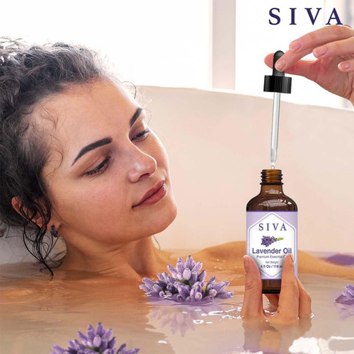 Aceite Esencial De Lavanda Siva, 4 Onzas Líquidas Con Gotero