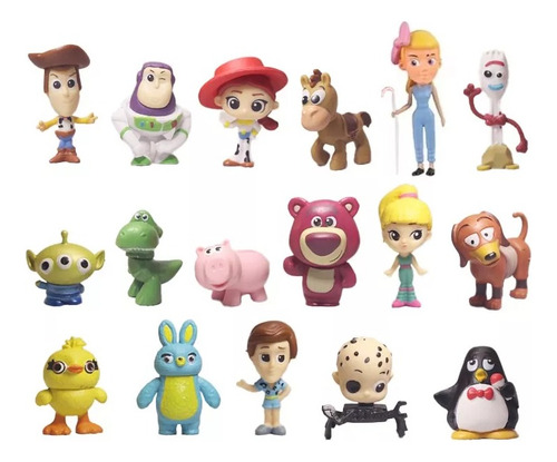 Kit Com 17 Miniaturas Do Toy Story - Woody, Buzz, Jessie 4cm