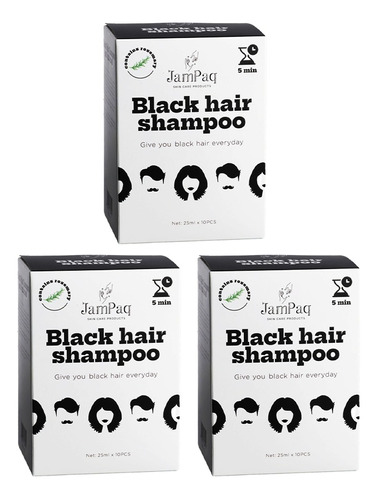 3 Und Shampoo Cubre Canas Negro Jampaq