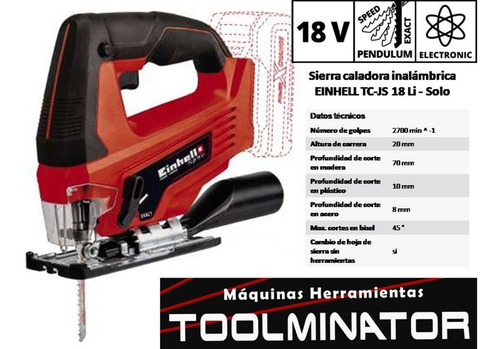 Sierra Caladora Inalambrica Einhell Tc-js 18 Li Solo