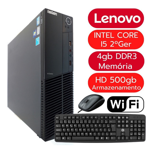 Imagem 1 de 6 de Computador Desktop Lenovo Intel I5 2º 4gb Hd 500gb + Wi-fi