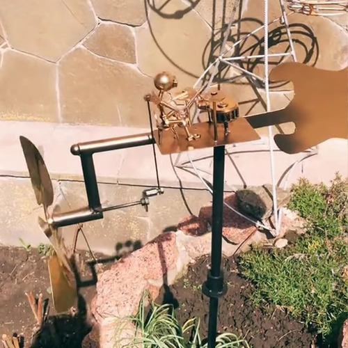 F Tambor De Metal Molino De Viento Decoración De Jardín