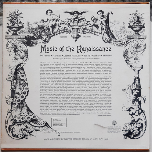 Lp - Walther Von Der Vogelweide - Music Of The Renaissance
