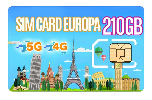 Sim Card Europa Datos 140gb Internet Llamadas Whatsapp Waze