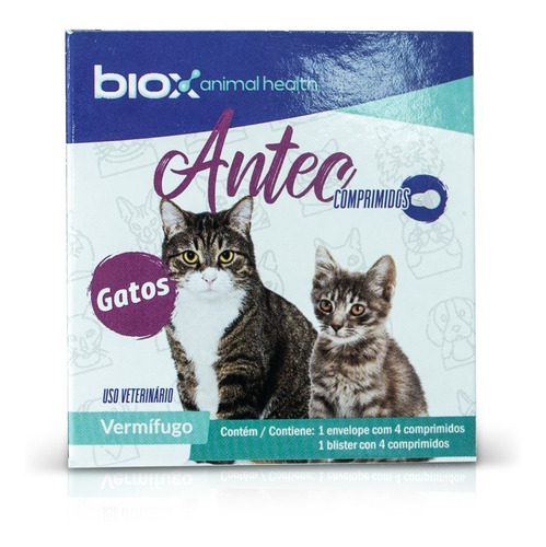 Vermífugo Para Gatos Biox Antec Comprimidos