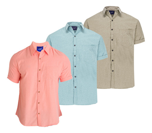 Paquete De 3 Camisas Manga Corta Slim Fit Elige Tus Modelos