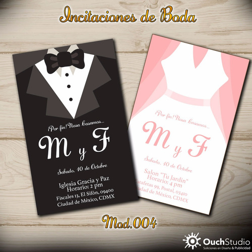 60 Invitaciones Para Boda  + 60 Pases