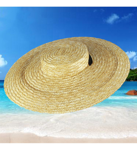 Sombrero Largo Con Cinta En Forma De S Para Mujer, Ala Ancha
