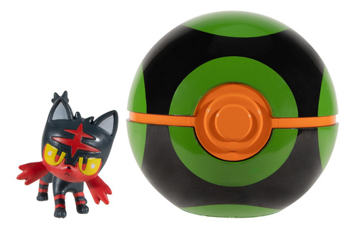 Figura Pokemon Batalla Pokebola - Litten Y Dusk Ball