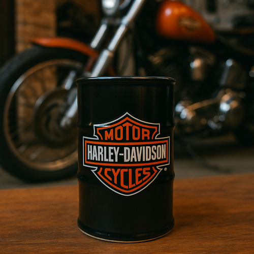 Taza Cerámica Barril Harley Davidson 450ml Negro Harley