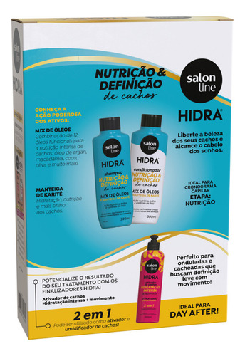 Kit Shampoo E Condicionador Nutrição Cachos Hidra Salon Line