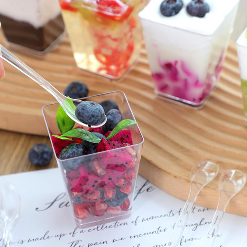 Vasos Desechables De Plástico Transparente Para Postres Con