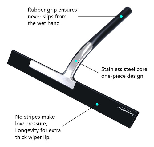 Escobilla De Goma De Silicón Con Gancho Para Ducha 28 Cm De