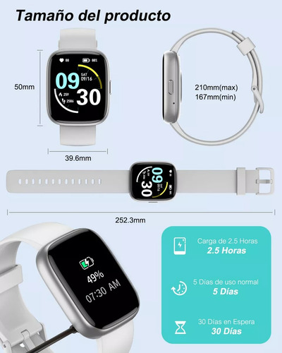 Reloj Deportivo Multifunción Gris Y Ritmo Cardíaco Gris Gris Gris Gris