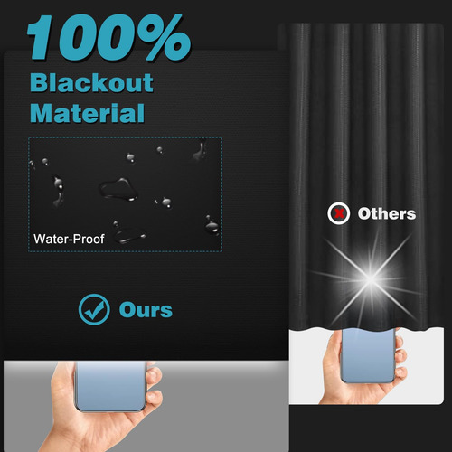 Changshade Portable Blackout Shades Para Ventanas, Palo De V