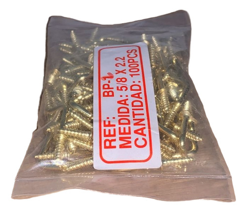 Piton Escuadra Dorado Bronceado Oro C/tope 5/8 X100 Unidades